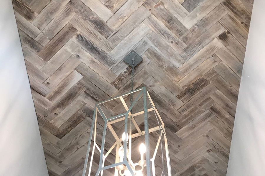 Herringbone Ceiling Beams Wood Planking