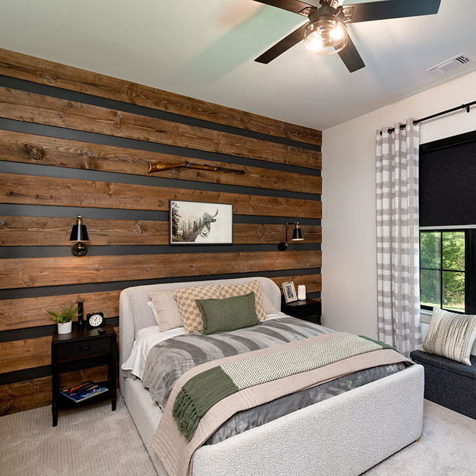 Wood Planking on Bedroom Wall